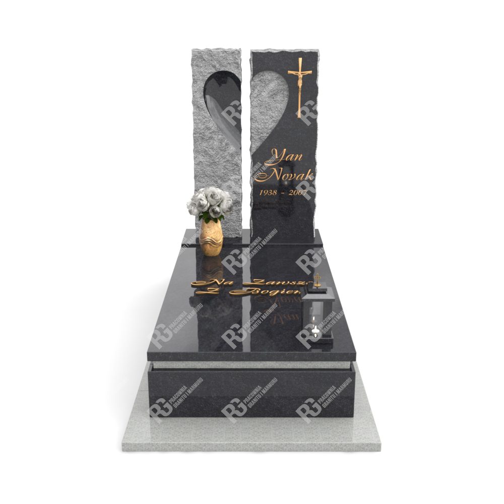 Einzelgrabstein mit Skulptur in Herzform K 3+360 – photo №9