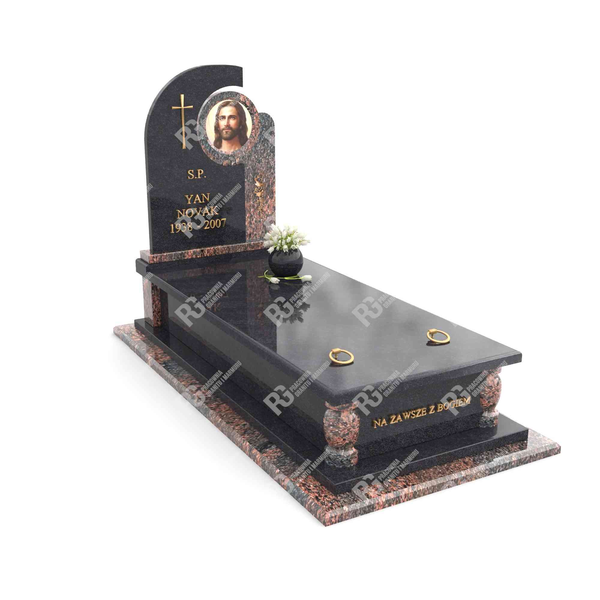 Einzelgrabmal mit Buntglas Jesus K 26+360 – photo №1