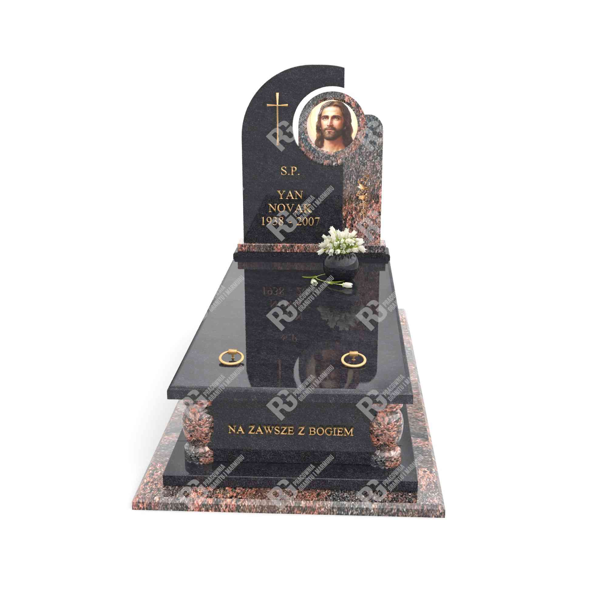 Einzelgrabmal mit Buntglas Jesus K 26+360 – photo №12