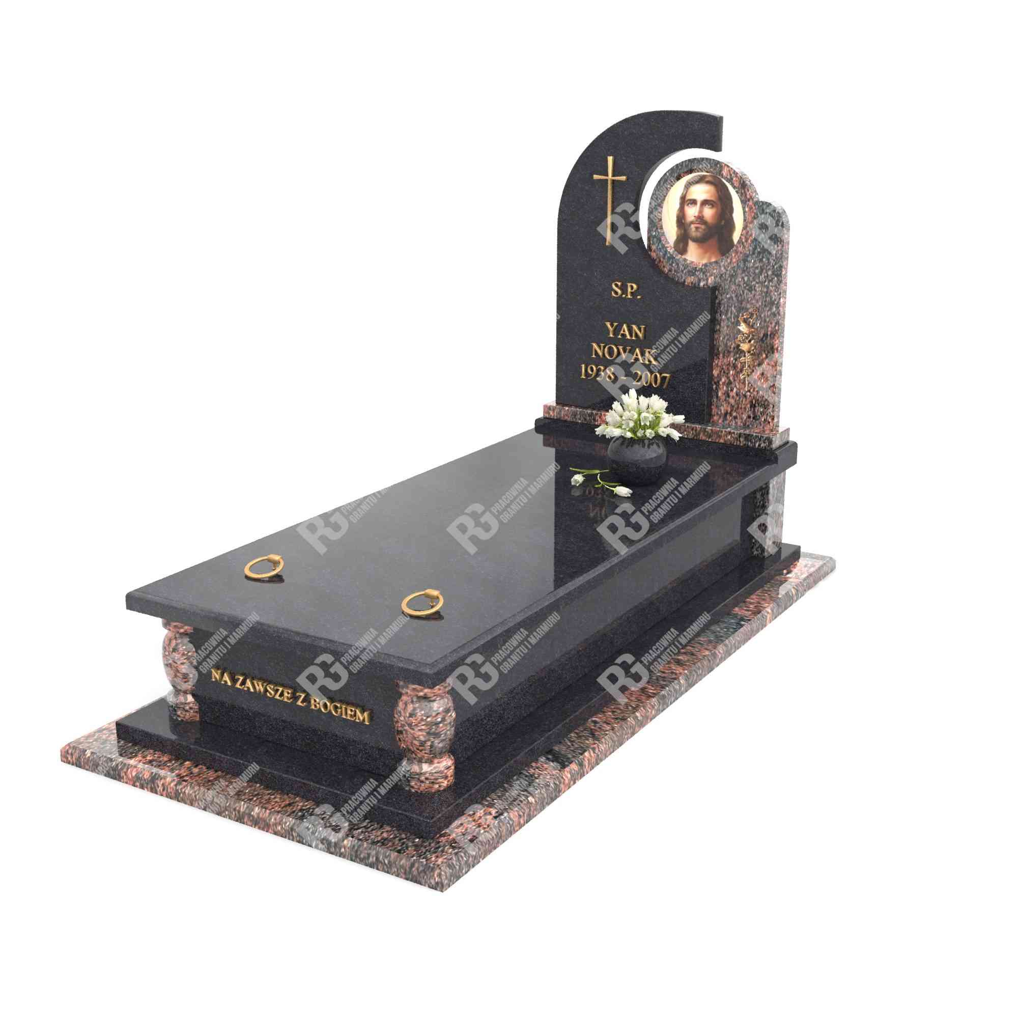 Einzelgrabmal mit Buntglas Jesus K 26+360 – photo №11