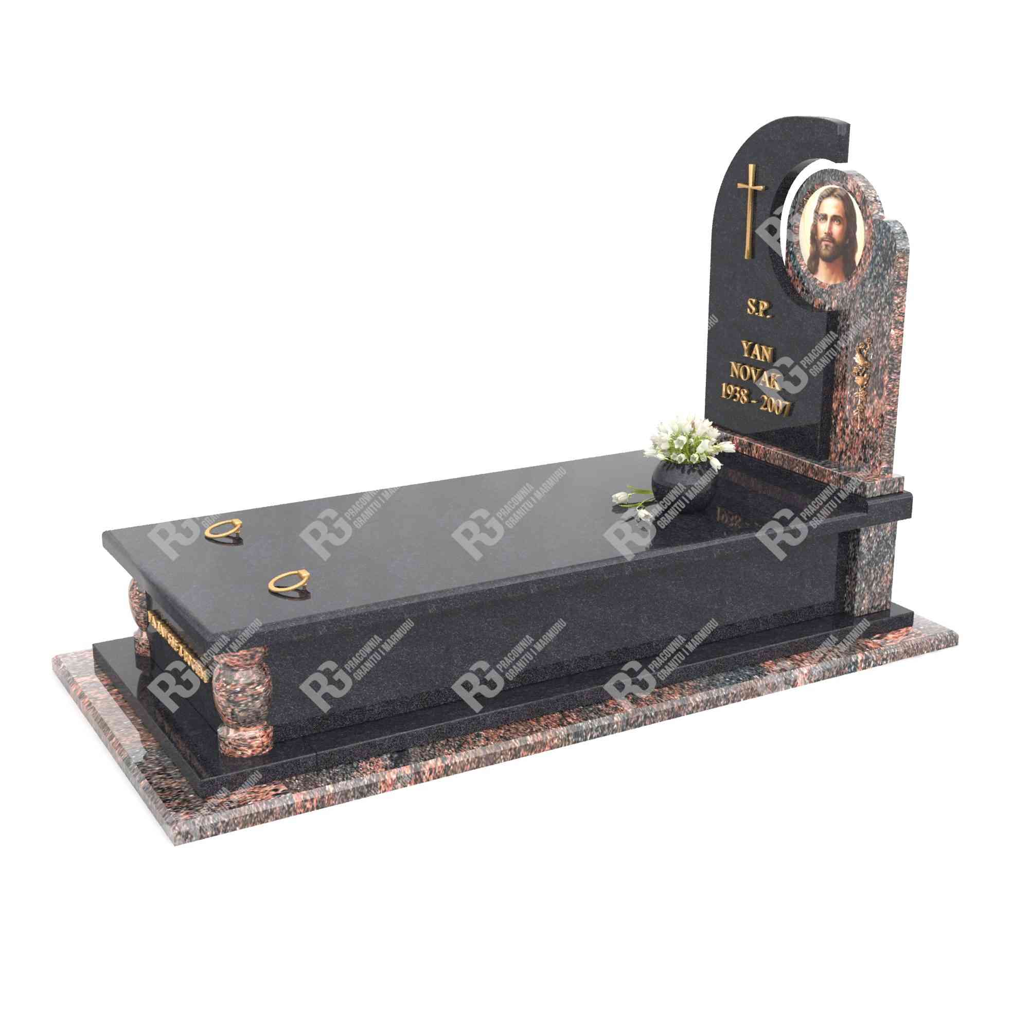 Einzelgrabmal mit Buntglas Jesus K 26+360 – photo №10