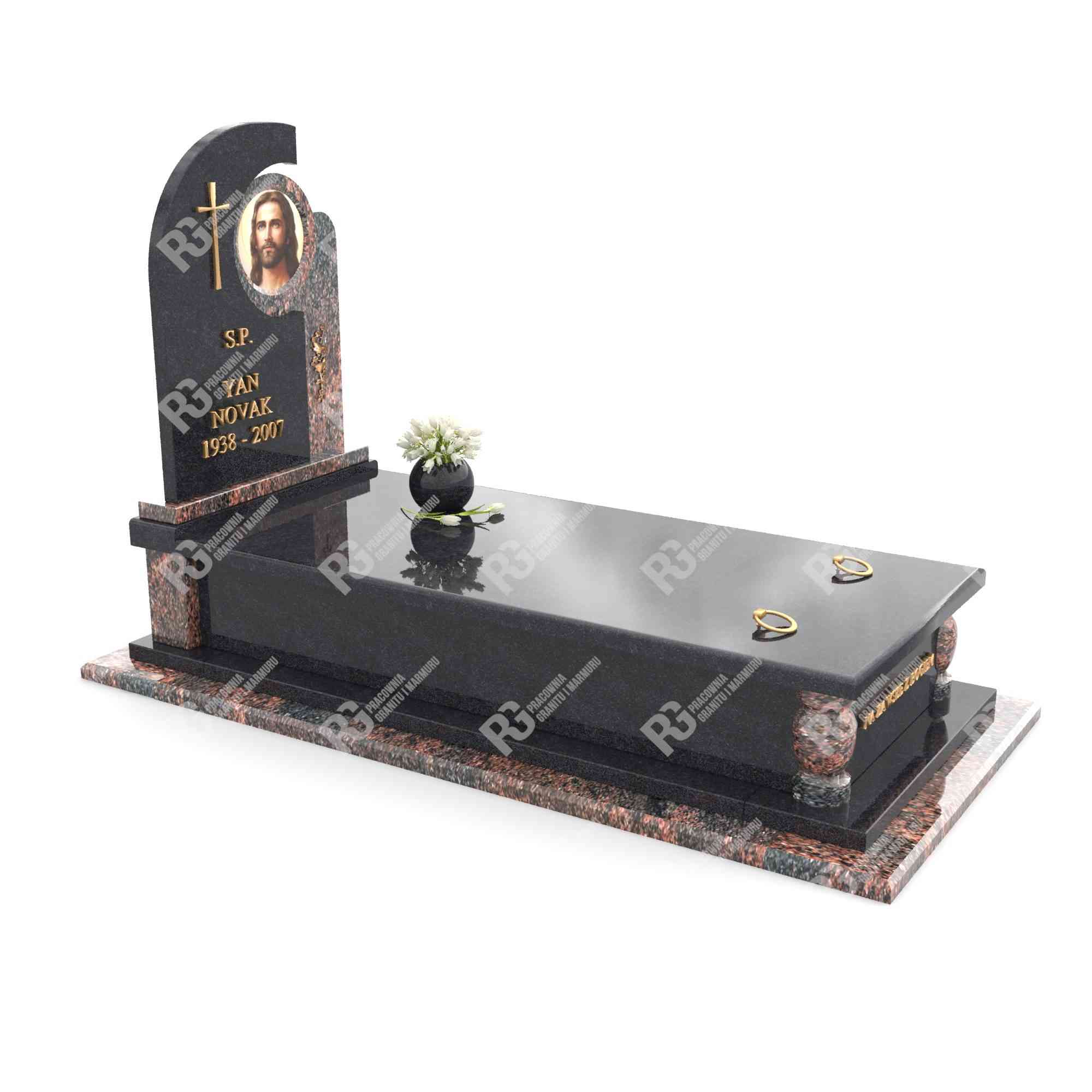 Einzelgrabmal mit Buntglas Jesus K 26+360 – photo №2
