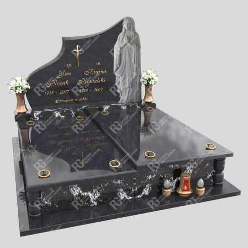 Doppelgrabstein mit Skulptur der Mutter Gottes CK 12