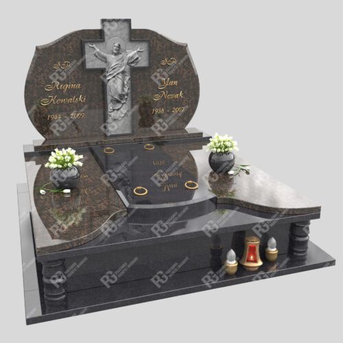 Doppelgrabmal mit Skulptur von Jesus Christus CK 25