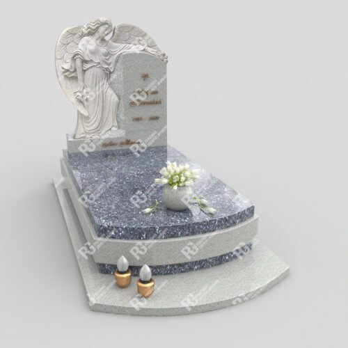 Einzelgrabstein mit Engelskulptur mit Flügeln CK 1