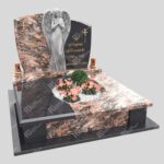 Doppelgrabstein mit Engelsfigur mit Flügeln KD 13 Foto 34