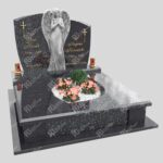 Doppelgrabstein mit Engelsfigur mit Flügeln KD 13 Foto 35