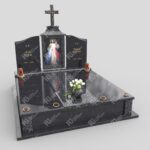 Doppelgrabstein mit Glasmalerei Jesu KD 19 Foto 36