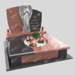 Doppelgrabstein mit Engelsfigur mit Flügeln KD 13 Foto 36