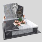 Doppelgrabstein mit Engelsfigur mit Flügeln KD 13 Foto 39