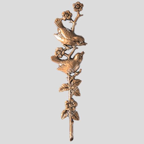Grabsteindekoration - Grabschmuck für Friedhofsmonumente - Bronzeelement mit Vögeln 29-528.26