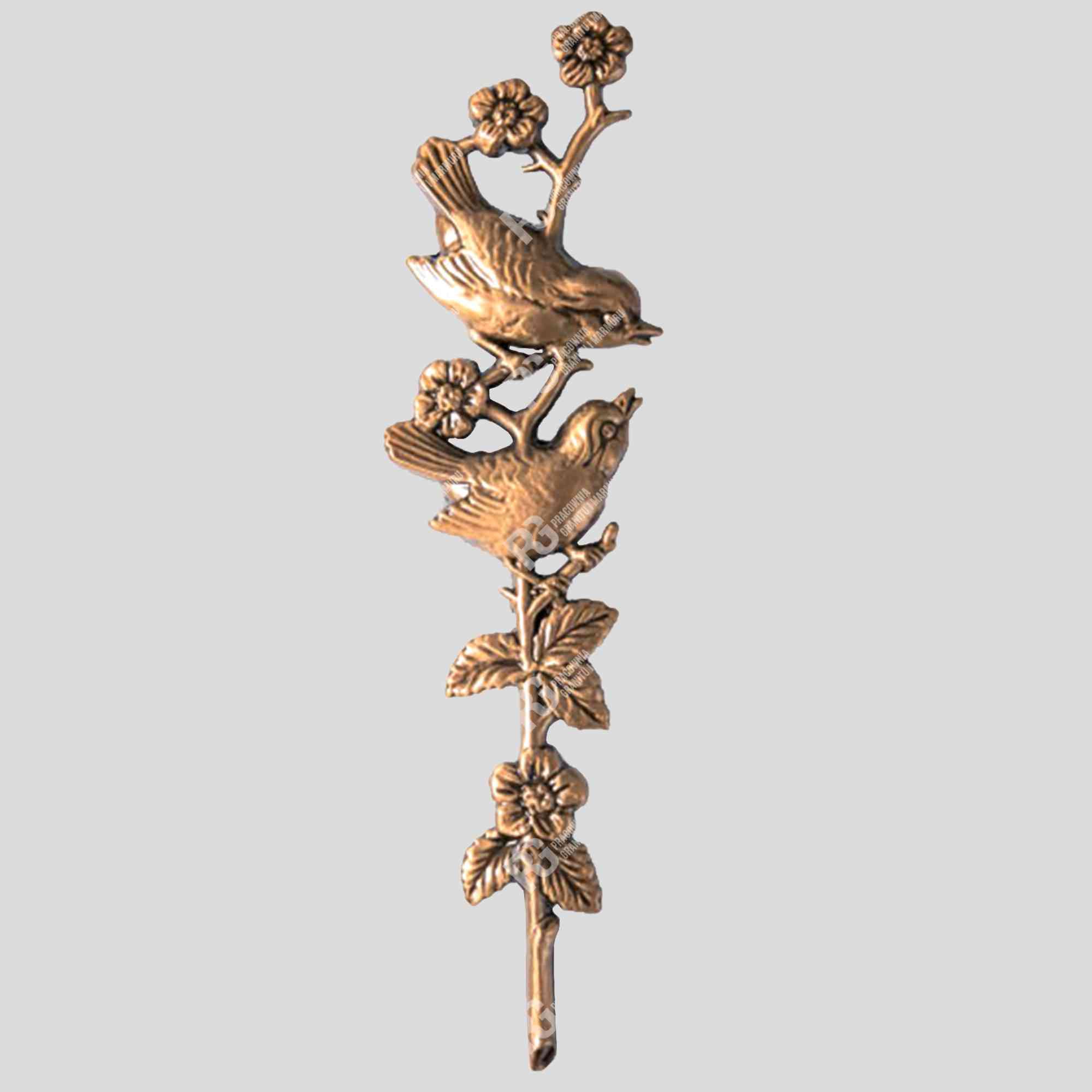 Grabsteindekoration – Grabschmuck für Friedhofsmonumente – Bronzeelement mit Vögeln 29-528.26 Foto 20