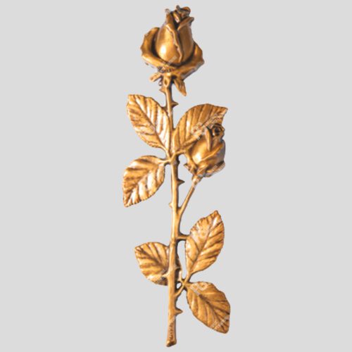 Grabsteindekoration - Grabschmuck für Friedhofsmonumente - Bronzerose 29-574.27