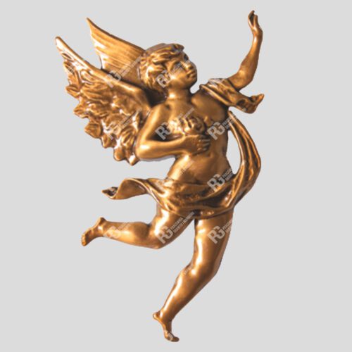 Grabsteindekoration - Grabschmuck für Friedhofsdenkmäler - Bronzener Engel 31040.17