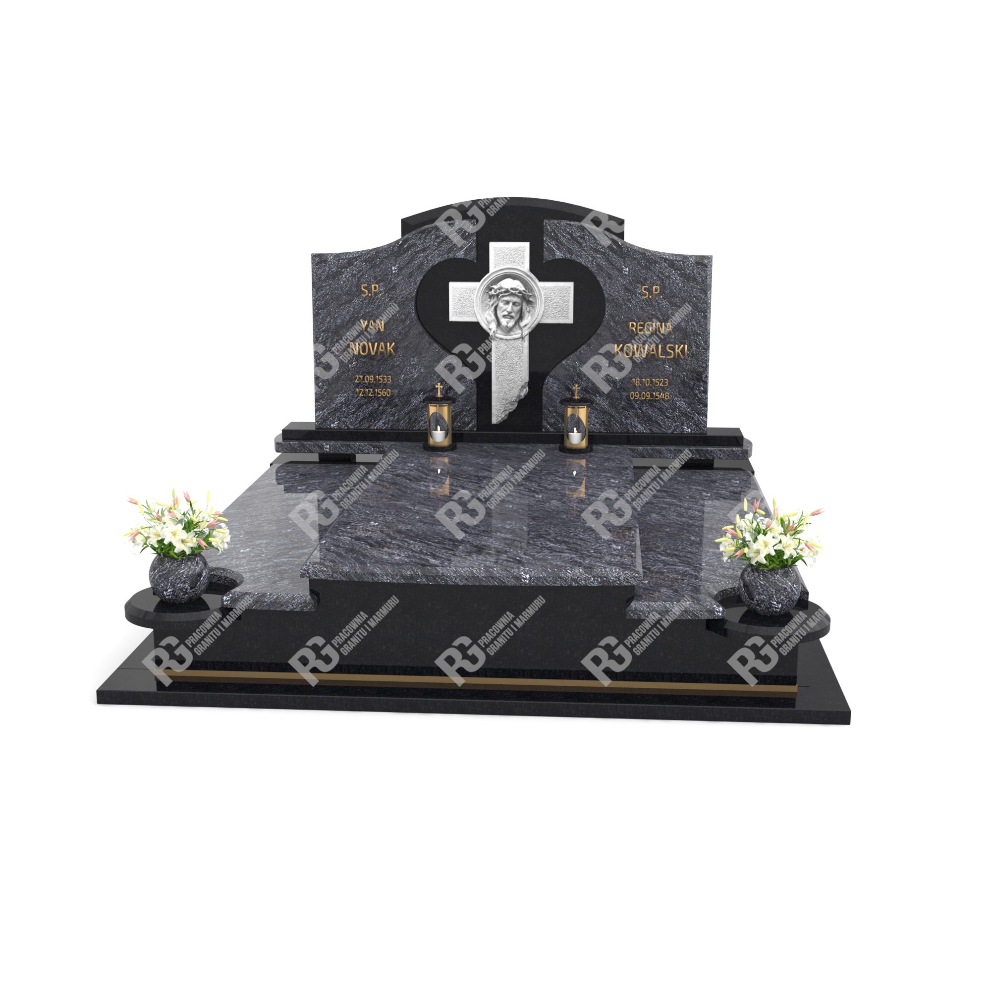 Doppelgrabstein mit Skulptur CK 17+360 – photo №11