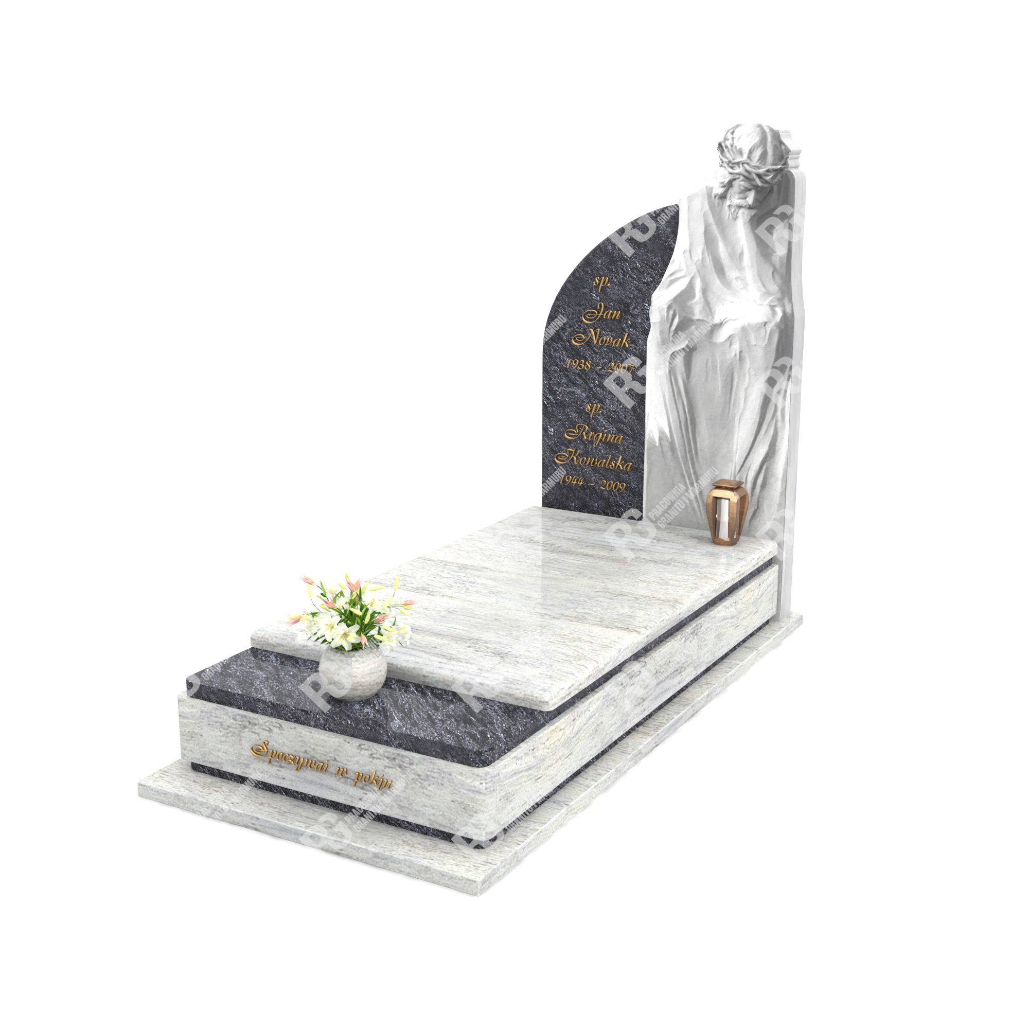 Moderner Einzelgrabstein mit Skulptur CK 19+360 – photo №10