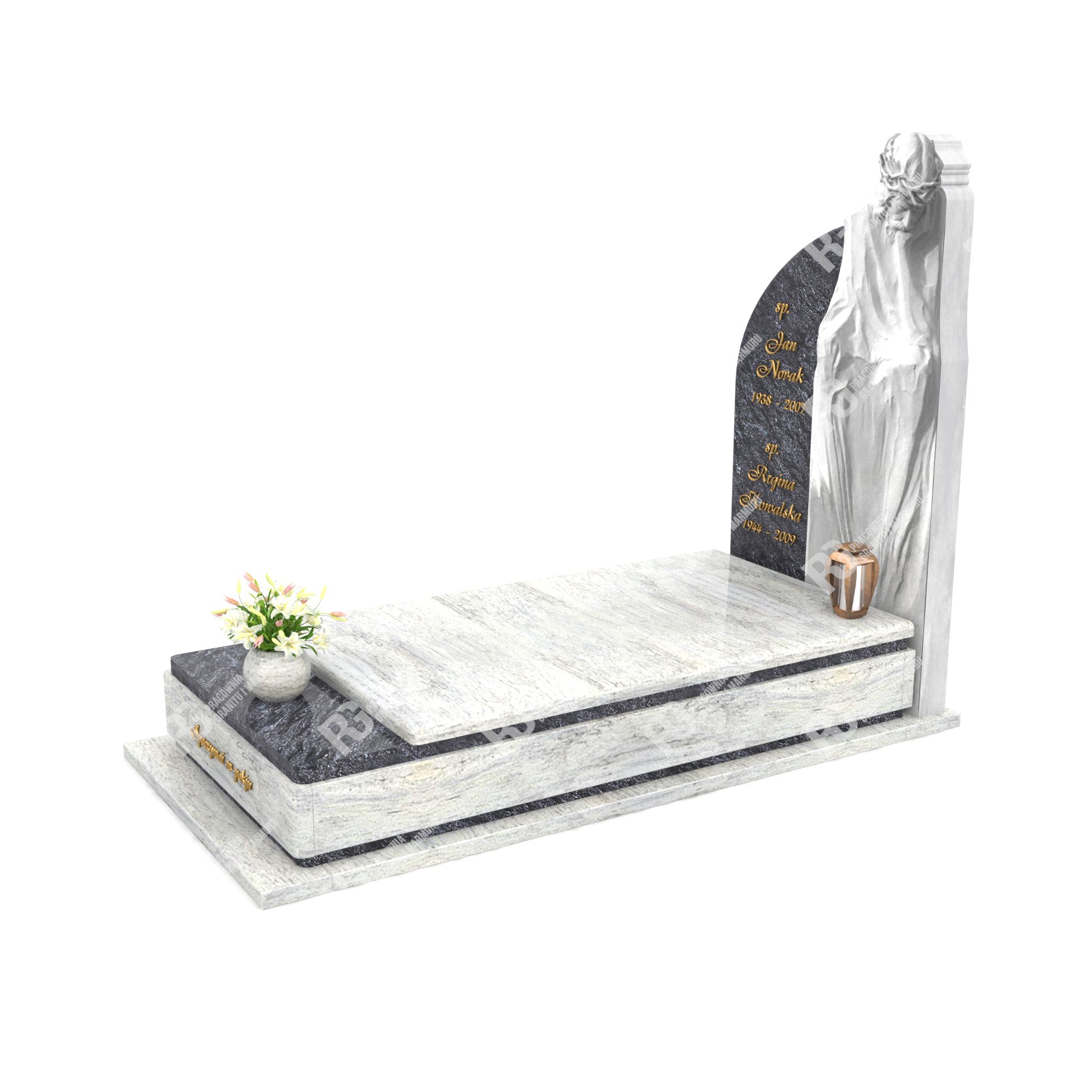 Moderner Einzelgrabstein mit Skulptur CK 19+360 – photo №9