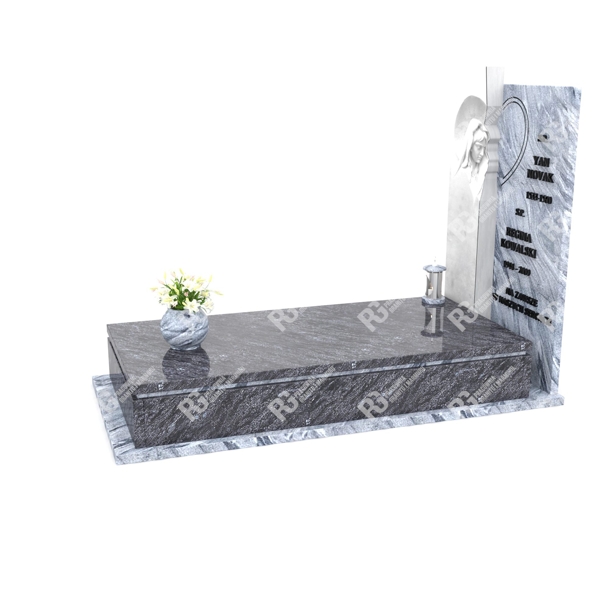 Einzelgrabstein mit Skulptur der Mutter Gottes aus Marmor CK 16+360 – photo №8