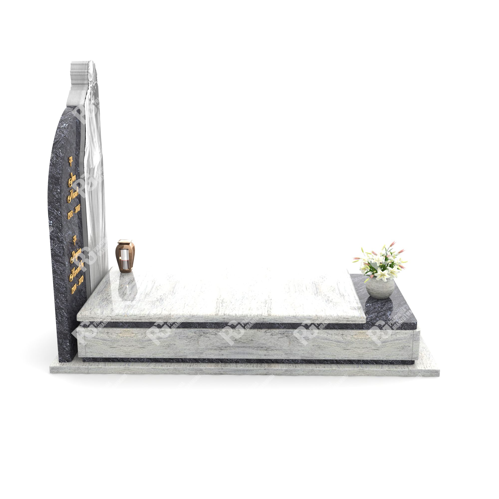 Moderner Einzelgrabstein mit Skulptur CK 19+360 – photo №2