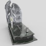 Einzelgrabstein mit Engelsfigur mit Flügeln CK 18 Foto 34
