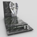Einzelgrabstein mit Engelsfigur mit Flügeln aus Marmor CK 20 Foto 34