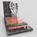 Einzelgrabstein mit Engelsfigur mit Flügeln aus Marmor CK 20 Foto 35