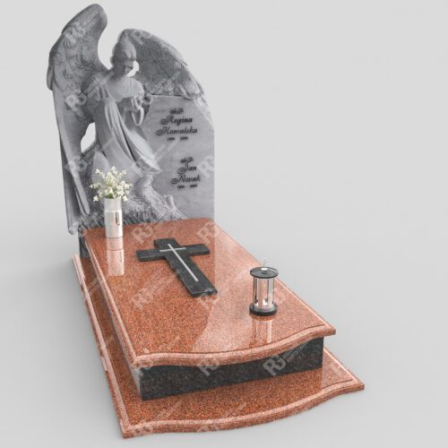 Einzelgrabstein mit Engelsfigur mit Flügeln CK 18