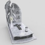 Einzelgrabstein mit Engelsfigur mit Flügeln CK 18 Foto 37