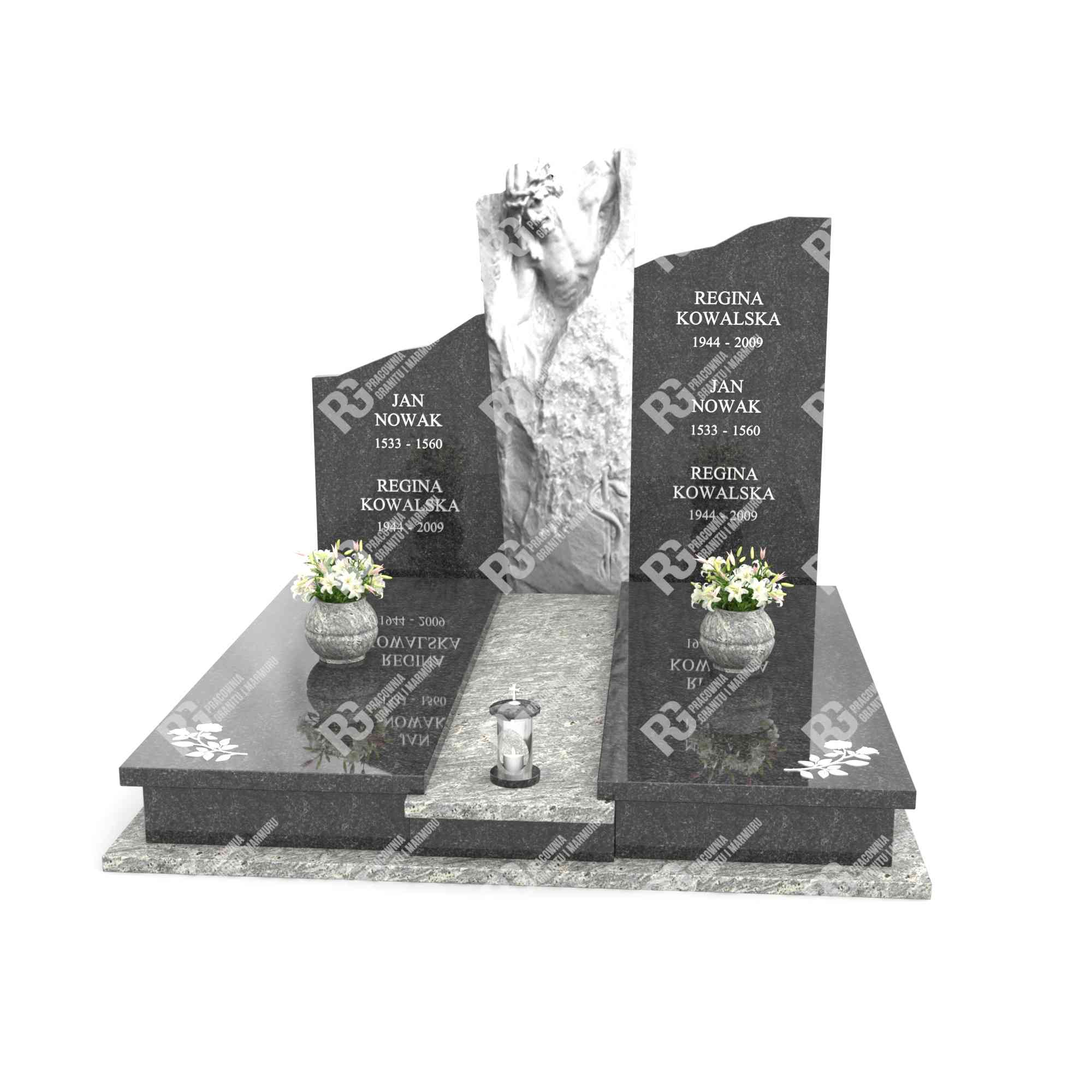 Doppelgrabstein mit Skulptur von Jesus Christus CK 24+360 – photo №10