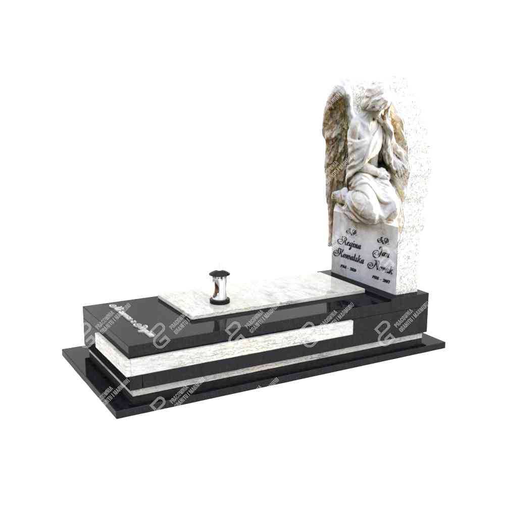 Einzelgrabstein mit Engelsfigur aus Marmor CK 45+360 – photo №9