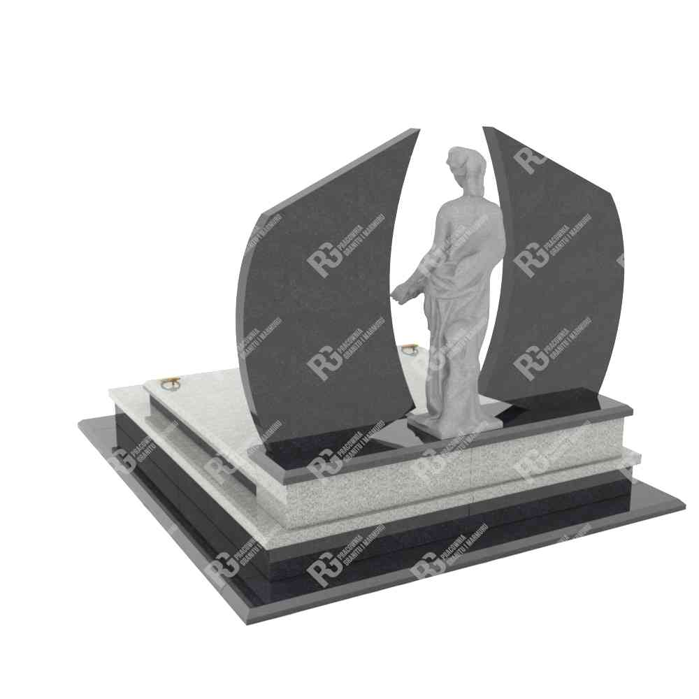 Doppelgrabstein mit Skulptur KD 9+360 – photo №6