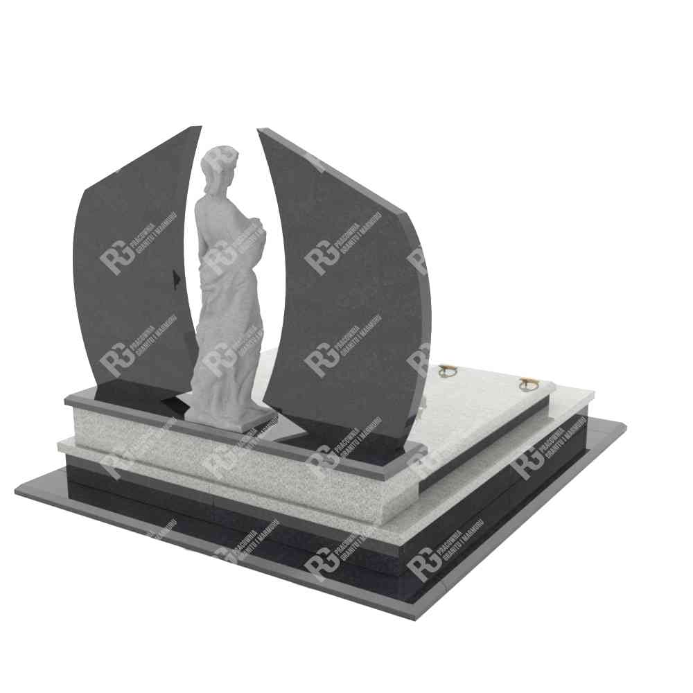 Doppelgrabstein mit Skulptur KD 9+360 – photo №4