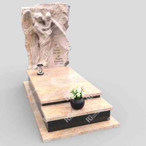 Moderner Einzelgrabstein mit Skulptur CK 31