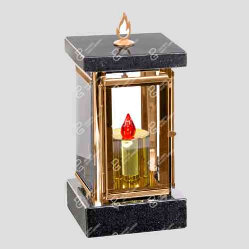 Eleganntes Grablicht für den Friedhof (L 12.1GOLD 13x13x26 cm)