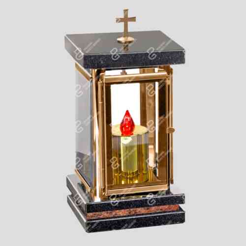 Elegantes Grablicht (L 22.1GOLD 13x13x27.5 cm)