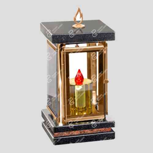 Elegantes Grablicht für den Friedhof (L 22GOLD 13x13x27.5 cm)