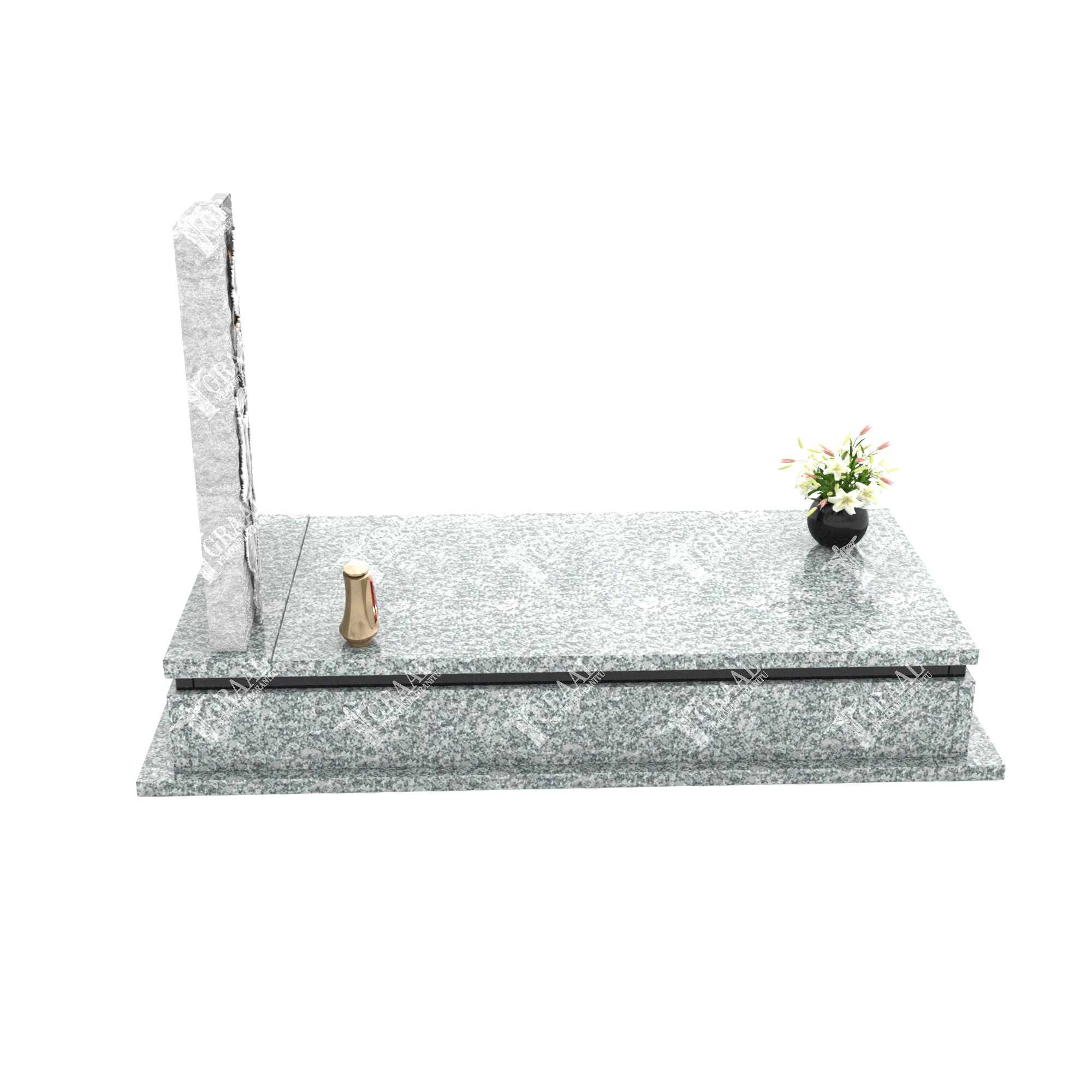 Moderner Einzelgrabstein mit Blumenskulptur CK 52+360 – photo №11
