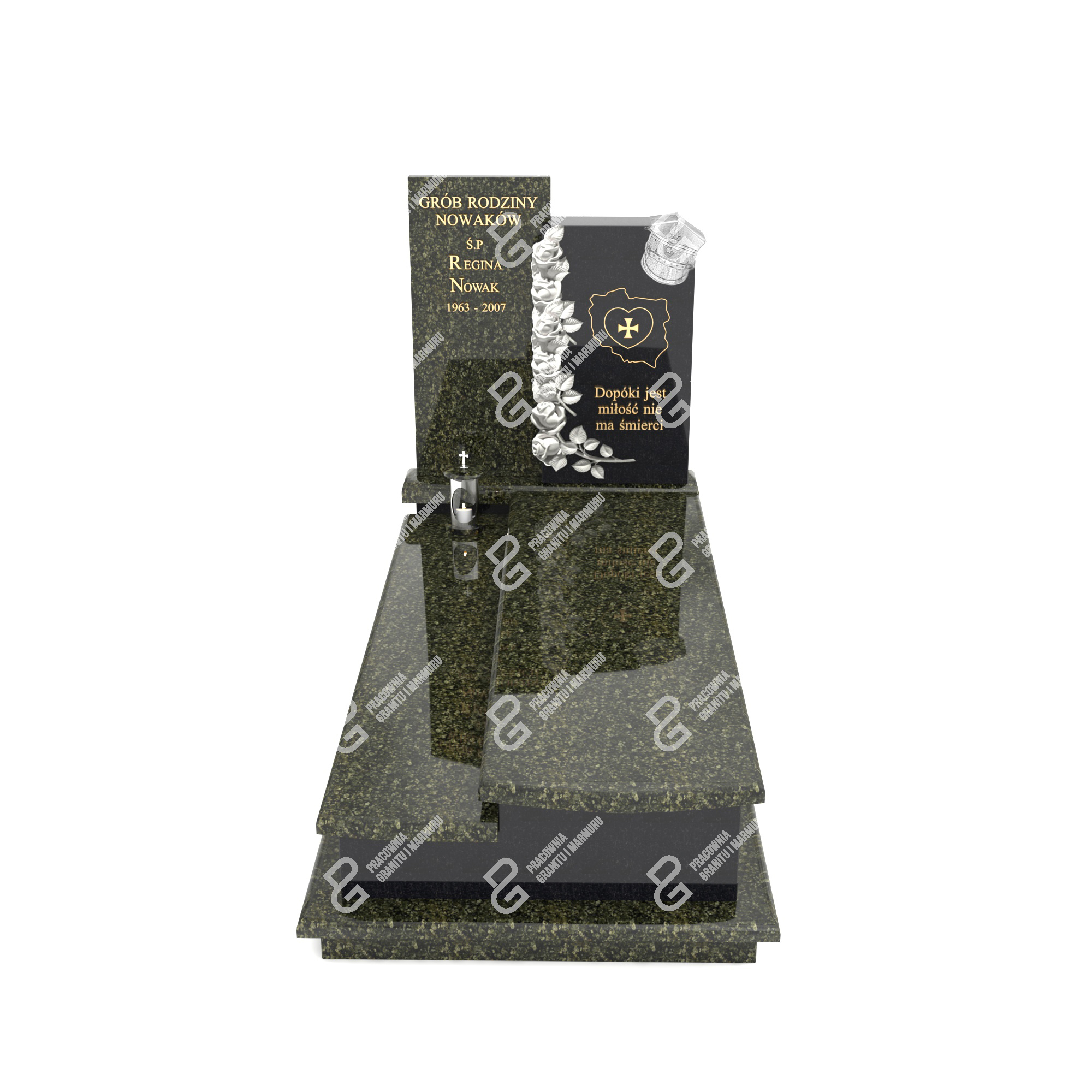 Einzelgrabstein mit Blumenskulptur CK 49+360 – photo №8