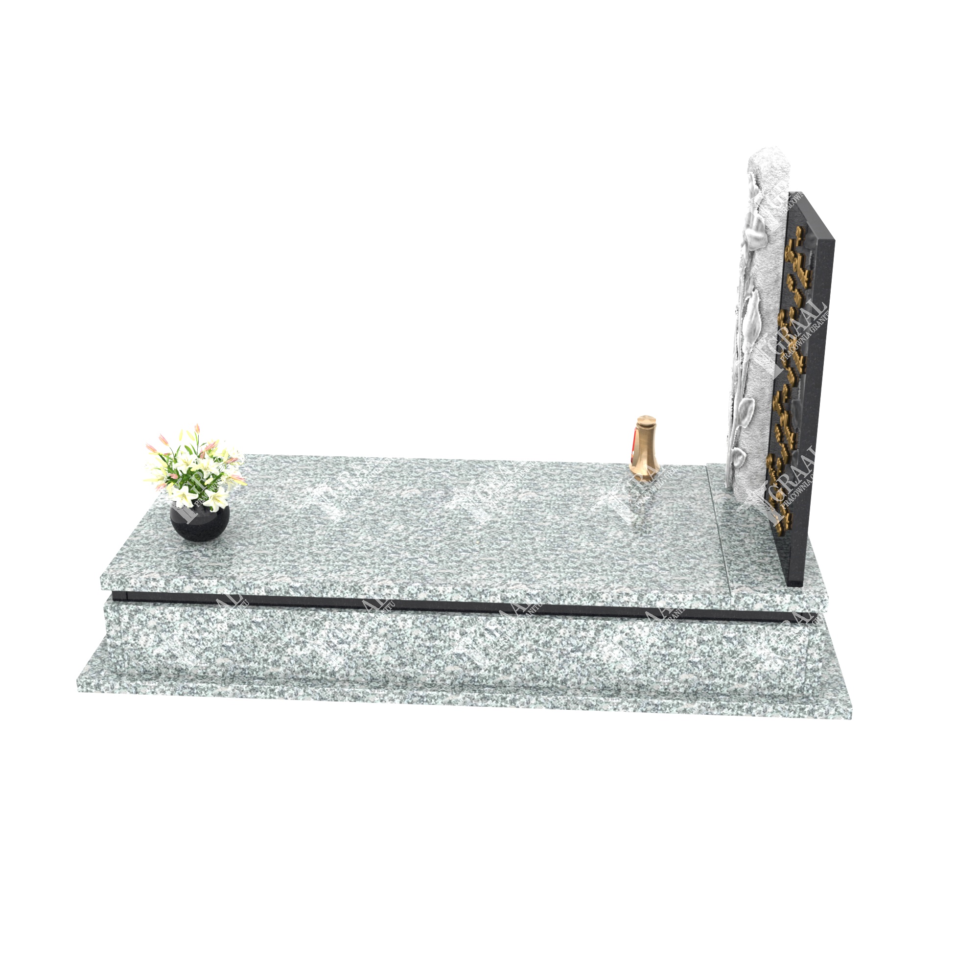 Moderner Einzelgrabstein mit Blumenskulptur CK 52+360 – photo №5