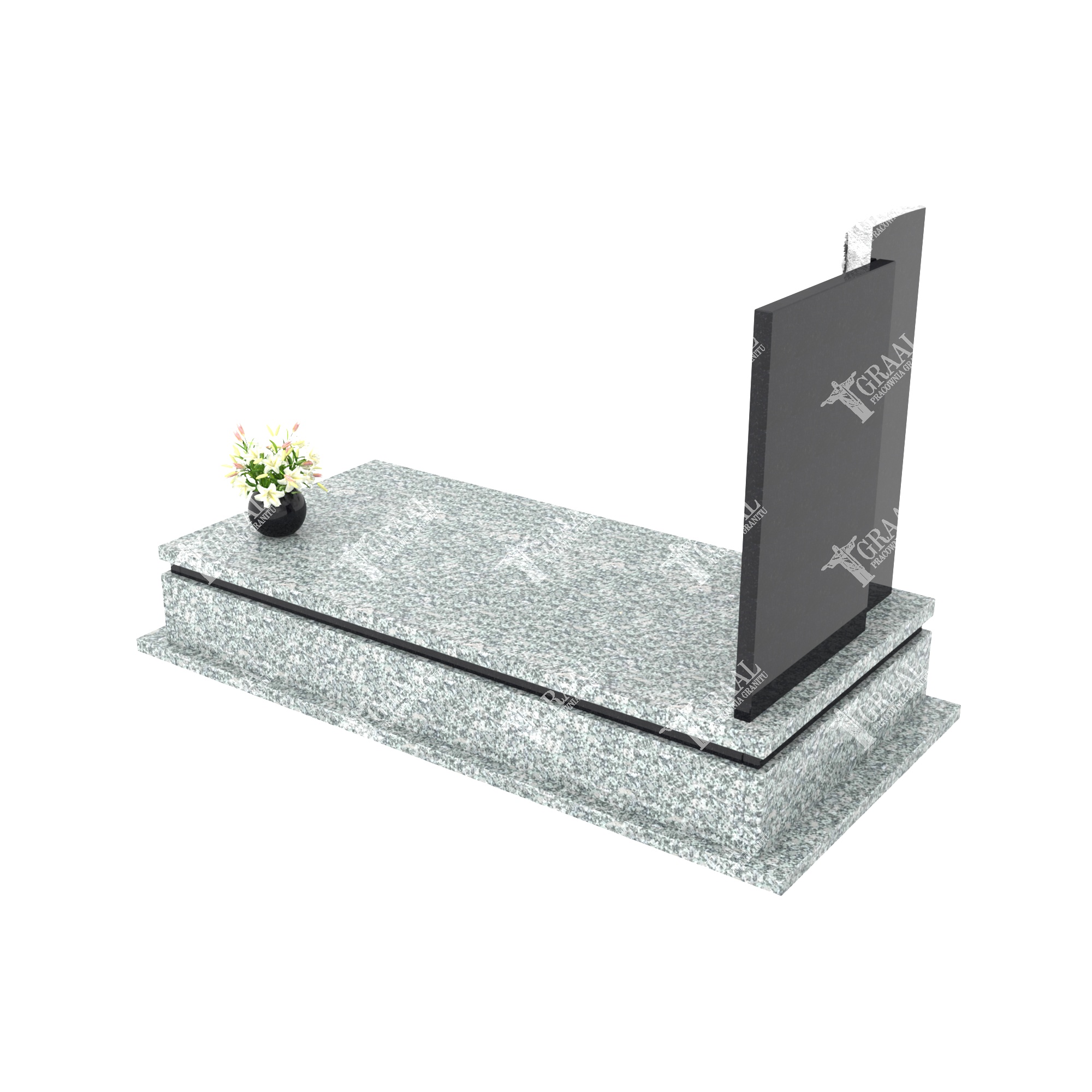 Moderner Einzelgrabstein mit Blumenskulptur CK 52+360 – photo №4