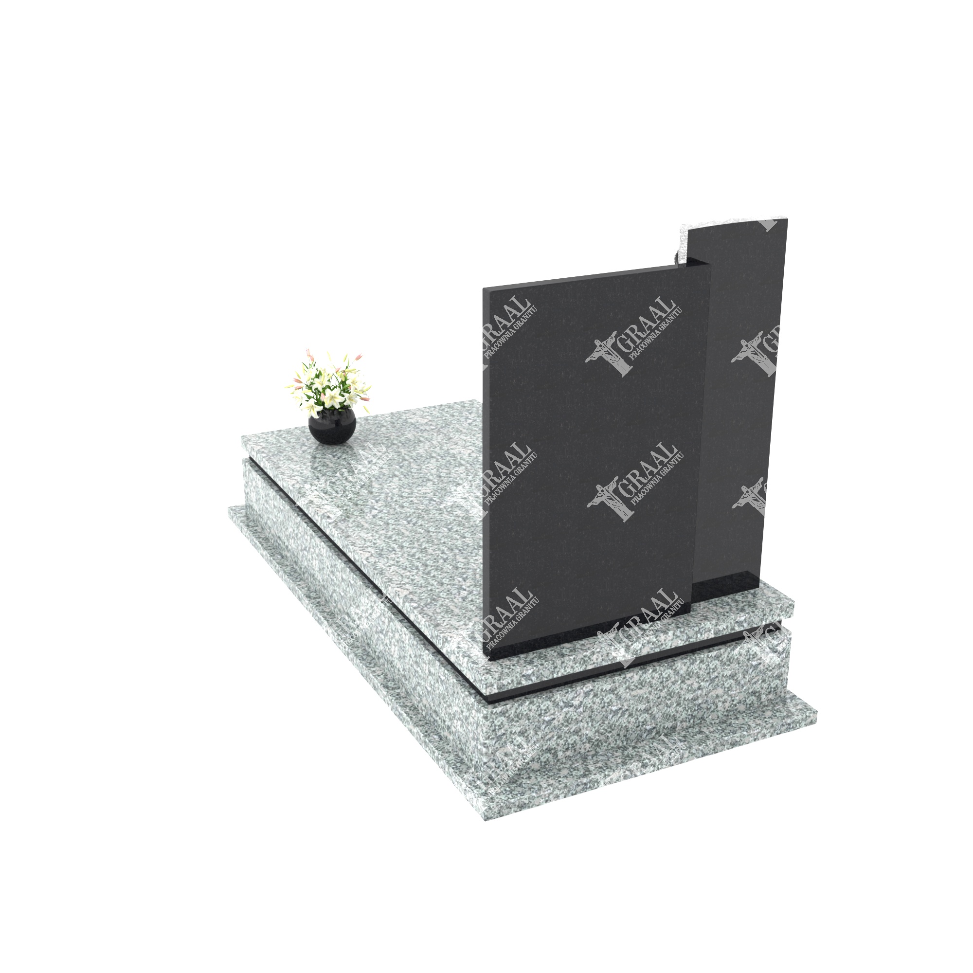 Moderner Einzelgrabstein mit Blumenskulptur CK 52+360 – photo №3