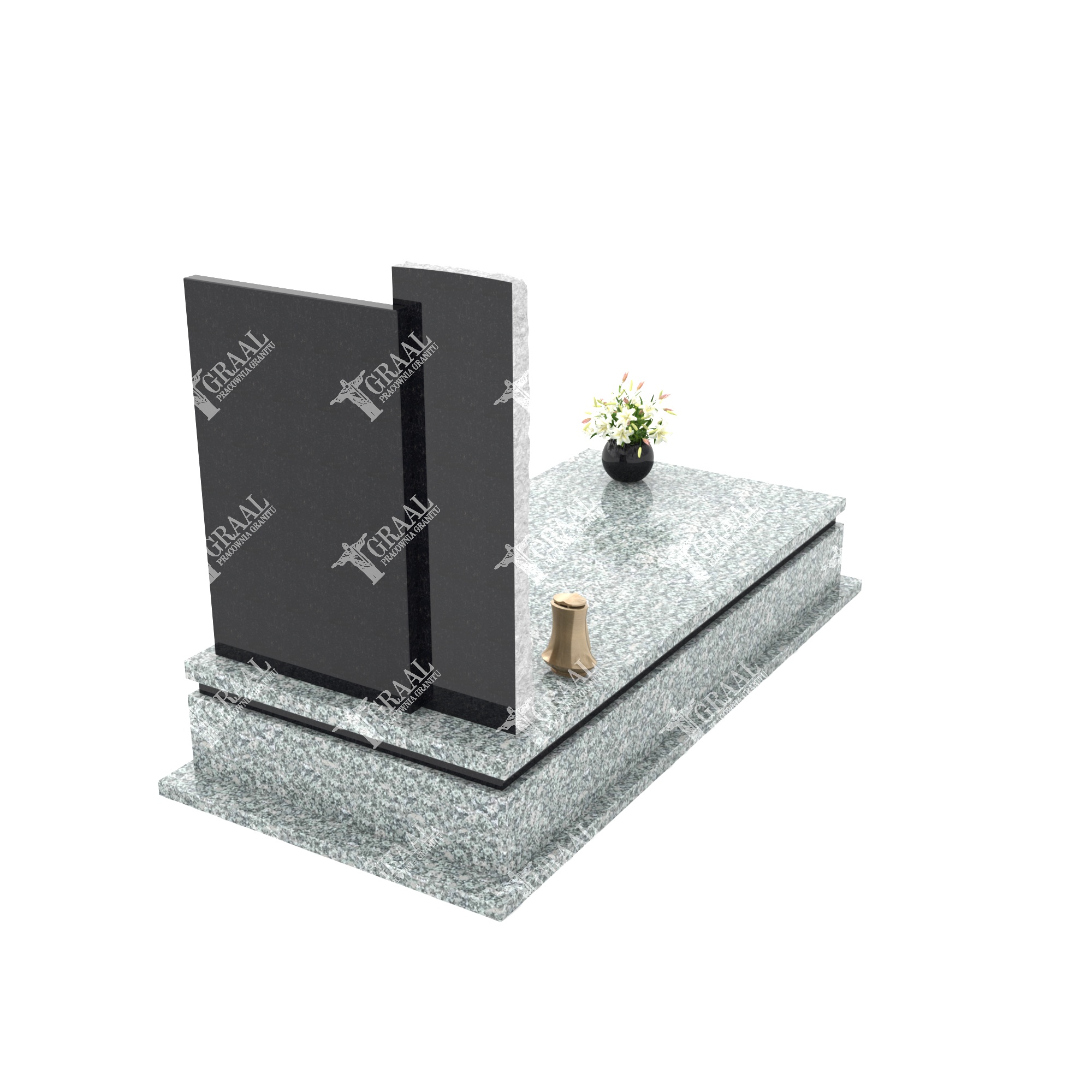 Moderner Einzelgrabstein mit Blumenskulptur CK 52+360 – photo №1