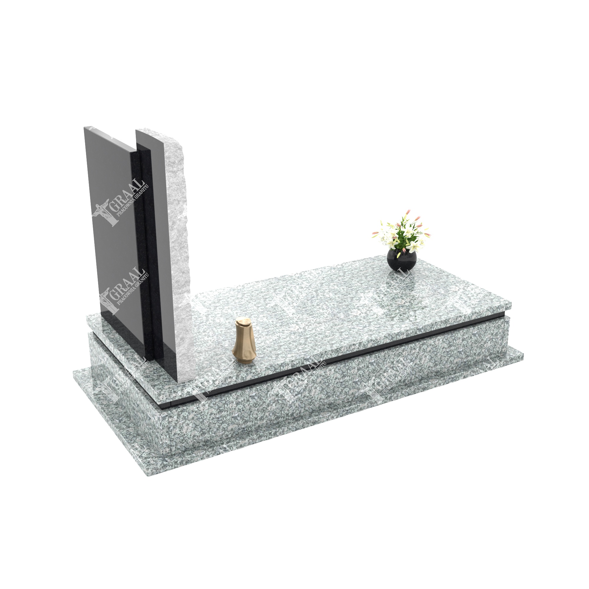 Moderner Einzelgrabstein mit Blumenskulptur CK 52+360 – photo №12
