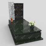 Moderner Einzelgrabstein mit Blumenskulptur CK 52 Foto 34
