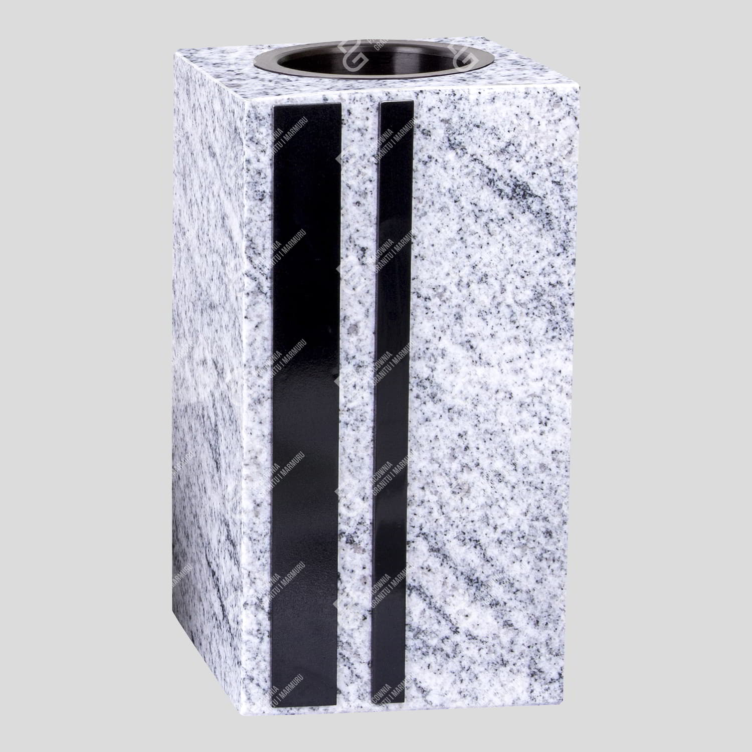 Granit-Grabvase (Vase WK 5 BLACK 15x15x29) Foto 19