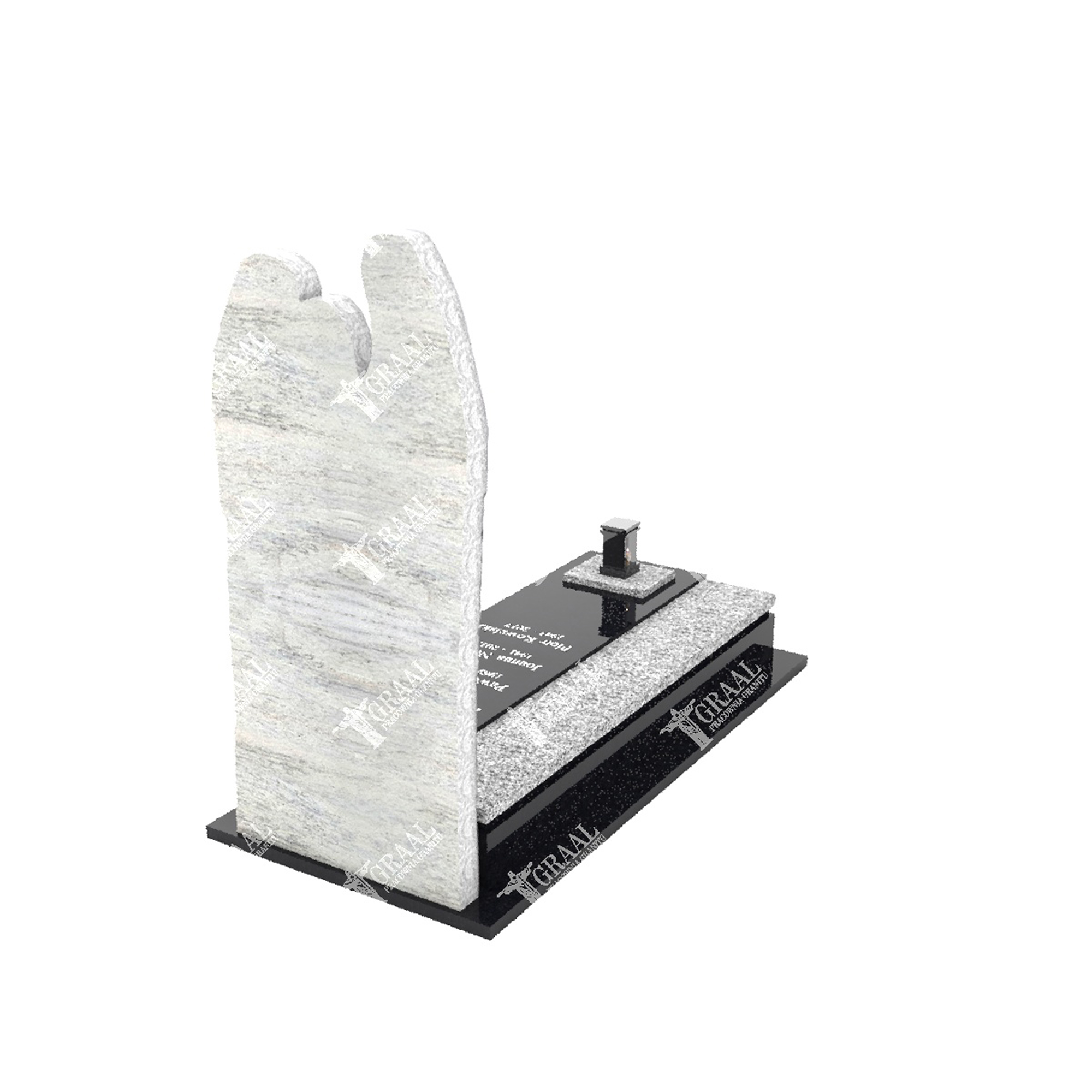Einzelgrabstein mit Engelsfigur mit Flügeln CK 55+360 – photo №1