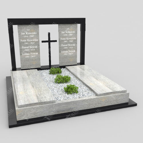 Nagrobek podwójny KD 54 z granitu Ivory Gold to elegancki i trwały pomnik