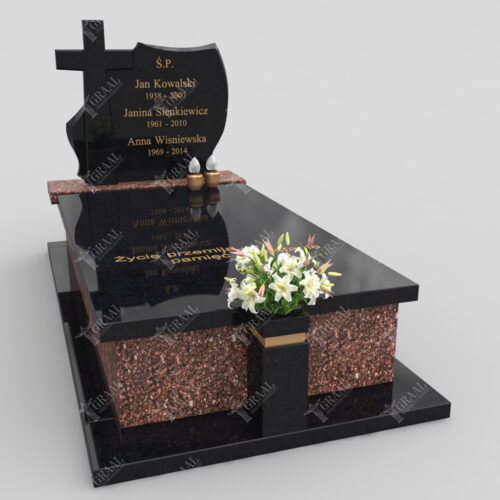 Nagrobki nowoczesne – model K 123 Elegancki nagrobek pojedynczy