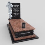 Einzelgrabstein mit geschnitztem Ornament mit Weinrebe und Kreuz CK 69 Foto 36