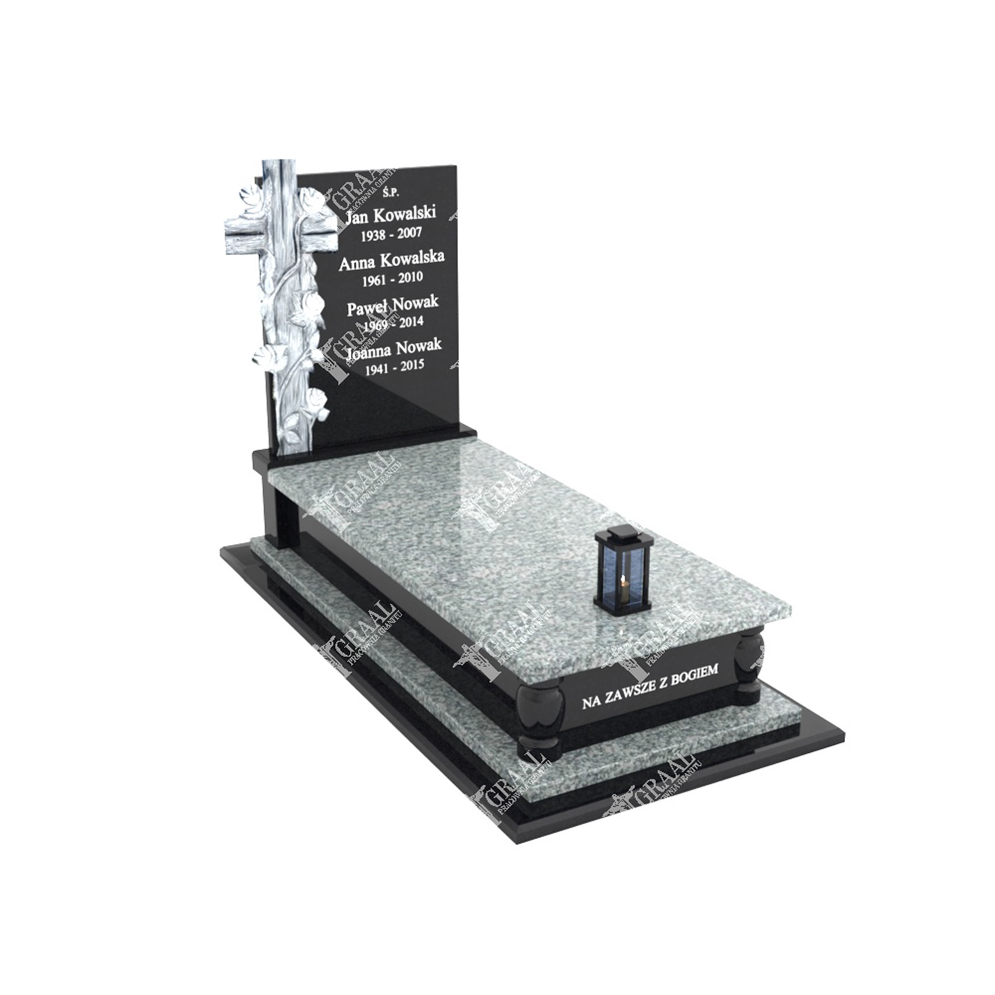 Einzelgrabstein mit geschnitztem Ornament mit Weinrebe und Kreuz CK 69+360 – photo №10